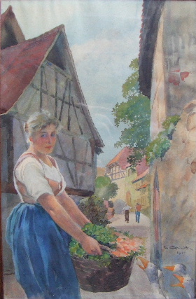 aquarelle (datee de 1917),  signe C.Spindler